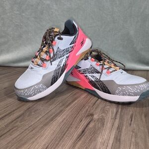 Steel Toe Reebok Athletic Sneakers with Pink and Black Accents